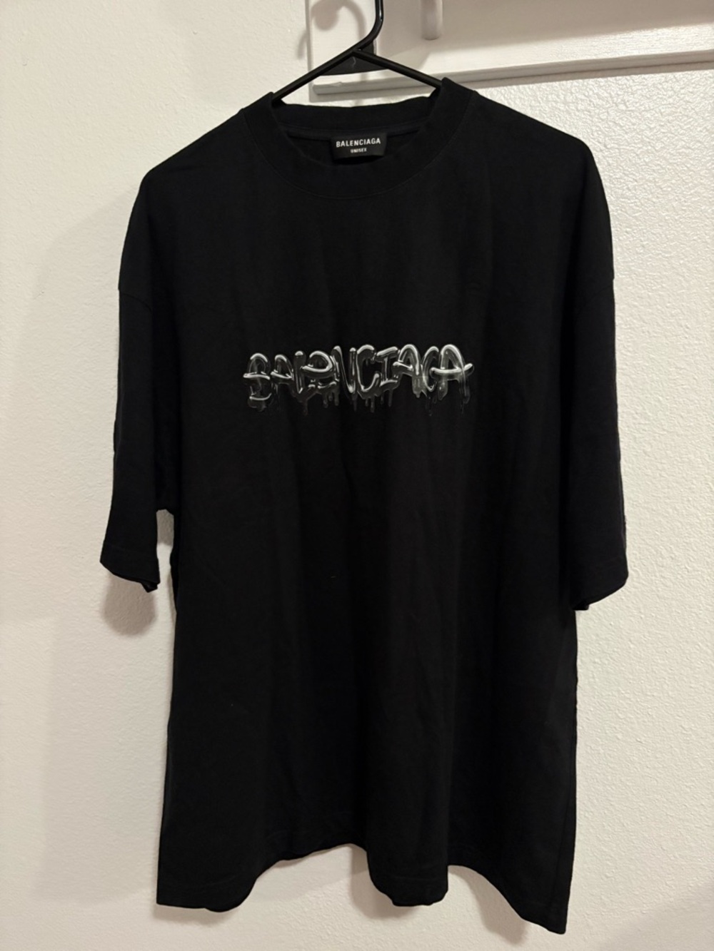 Balenciaga slime Disney  Men's Black Logo Graphic T-Shirt sz large